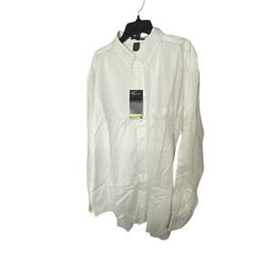 River's End Men's Size L Long Sleeve Classic Dress Shirt Solid White Formal NWT